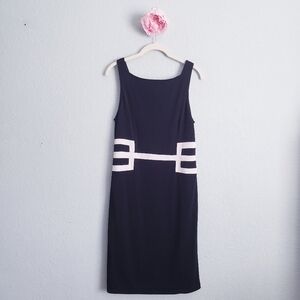 Joseph Ribkoff Vintage Black And White Geometric Sheath Dress